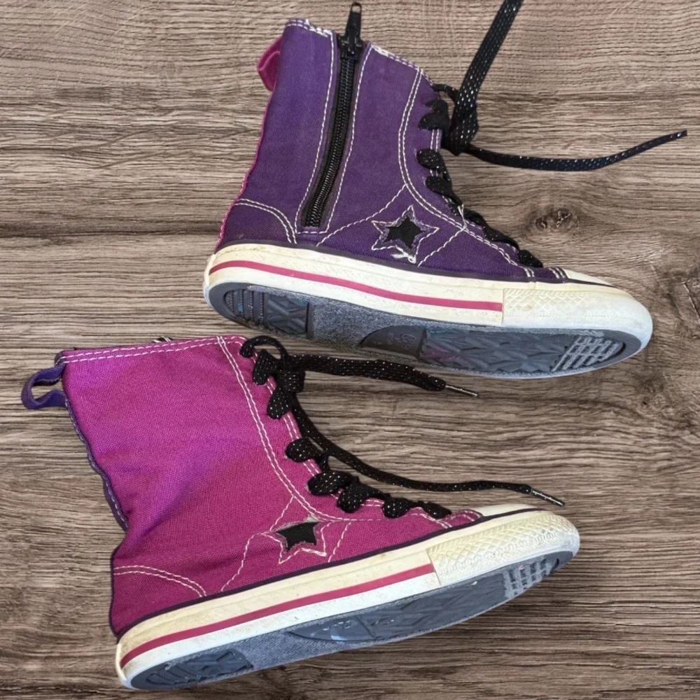 BT23 Converse One Star High Top Sneakers Side Zip Shoes Toddler Size 9